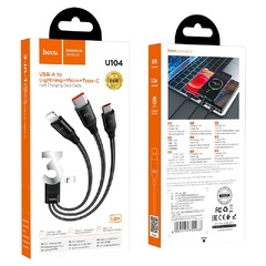 Usb-Кабель 3-в-1 Hoco «U104 Ultra» 6A